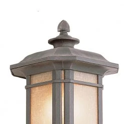San Miguel 1-Light Rust Outdoor Lamp Post Lantern Mount with Tea Stained Glass by Bel Air Lighting -GlowNest Shop rust bel air lighting post lanterns 5823 rt c3 1000