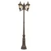 Commons 7 ft. 3-Light Rust Outdoor Lamp Post Light Set with Seeded Glass by Bel Air Lighting -GlowNest Shop rust bel air lighting post light sets 5048 rt 64 1000