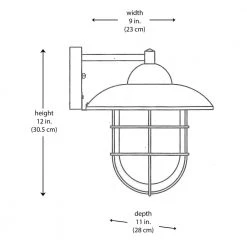 Gull 12 in. 1-Light Stainless Steel Farmhouse Industrial Outdoor Wall Light Sconce with Clear Glass by Bel Air Lighting -GlowNest Shop stainless steel bel air lighting outdoor sconces 4371 st 77 1000