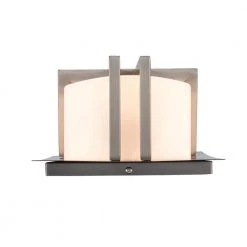 Doheny 1-Light Steel Modern Outdoor Wall Light Sconce Lantern with Opal Acrylic Shade by Bel Air Lighting -GlowNest Shop steel bel air lighting outdoor sconces 40280 st 1d 1000