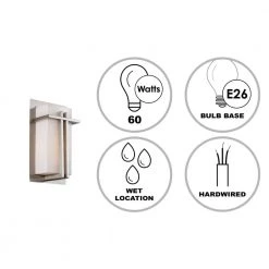 Doheny 1-Light Steel Modern Outdoor Wall Light Sconce Lantern with Opal Acrylic Shade by Bel Air Lighting -GlowNest Shop steel bel air lighting outdoor sconces 40280 st 40 1000