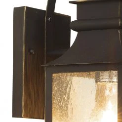 Santa Ines 1-Light Weathered Bronze Outdoor Wall Light Sconce Lantern with Seeded Glass by Bel Air Lighting -GlowNest Shop weather bronze bel air lighting outdoor sconces 45630 wb 4f 1000