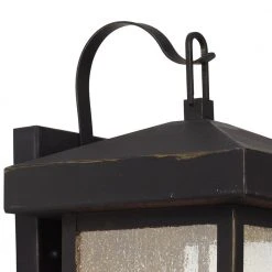 Santa Cruz 2-Light Weathered Bronze Outdoor Wall Light Sconce Lantern with Seeded Glass by Bel Air Lighting -GlowNest Shop weather bronze bel air lighting outdoor sconces 45641 wb c3 1000