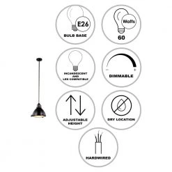 Performance 13 in. 1-Light Weathered Bronze Hanging Kitchen Pendant Light with Metal Shade by Bel Air Lighting 10 Performance 13 in. 1-Light Weathered Bronze Hanging Kitchen Pendant Light with Metal Shade by Bel Air Lighting -GlowNest Shop weathered bronze bel air lighting chandeliers pnd 1005 wb 40 1000