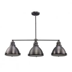 Performance 3-Light Weathered Bronze Hanging Kitchen Island Pendant Light with Metal Shades by Bel Air Lighting 18 Performance 3-Light Weathered Bronze Hanging Kitchen Island Pendant Light with Metal Shades by Bel Air Lighting -GlowNest Shop weathered bronze bel air lighting chandeliers pnd 1007 wb 1f 1000
