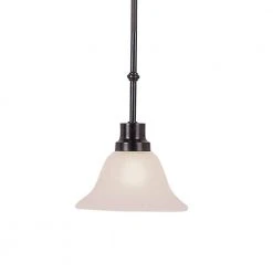Perkins 1-Light Weathered Bronze Hanging Mini Kitchen Pendant Light with Marbleized Glass Shade by Bel Air Lighting -GlowNest Shop weathered bronze bel air lighting pendant lights 6548 wb c3 1000
