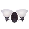Perkins 2-Light Weathered Bronze Wall Sconce Light Fixture with Marbleized Glass Shade by Bel Air Lighting