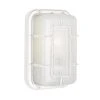 Walker 10 in. 1-Light White Rectangular Bulkhead Outdoor Wall Light with Ribbed Acrylic Shade by Bel Air Lighting -GlowNest Shop white bel air lighting bulkhead lights 41101 wh 64 1000