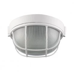 Aria 8 in. 1-Light White Round Bulkhead Outdoor Wall Light with Frosted Glass by Bel Air Lighting 15 Aria 8 in. 1-Light White Round Bulkhead Outdoor Wall Light with Frosted Glass by Bel Air Lighting -GlowNest Shop white bel air lighting bulkhead lights 41505 wh 4f 1000