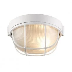 Aria 8 in. 1-Light White Round Bulkhead Outdoor Wall Light with Frosted Glass by Bel Air Lighting 14 Aria 8 in. 1-Light White Round Bulkhead Outdoor Wall Light with Frosted Glass by Bel Air Lighting -GlowNest Shop white bel air lighting bulkhead lights 41505 wh c3 1000