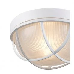 Aria 10 in. 1-Light White Round Bulkhead Outdoor Wall Light with Frosted Glass by Bel Air Lighting -GlowNest Shop white bel air lighting bulkhead lights 41515 wh 1f 1000