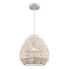 1-Light White Rope Basket Pendant Light with Woven Shade by Bel Air Lighting 2 1-Light White Rope Basket Pendant Light with Woven Shade by Bel Air Lighting -GlowNest Shop white bel air lighting chandeliers 1001721112 64 1000