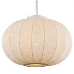 1-Light White Globe Hanging Kitchen Pendant Light with Cotton Mesh Shade by Bel Air Lighting -GlowNest Shop white bel air lighting chandeliers pnd 969 4f 1000