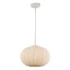 1-Light White Globe Hanging Kitchen Pendant Light with Cotton Mesh Shade by Bel Air Lighting -GlowNest Shop white bel air lighting chandeliers pnd 969 64 1000