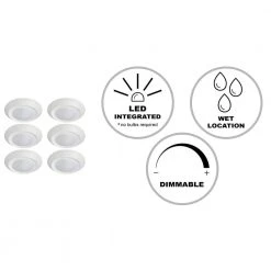 7.5 in. White Integrated LED Flush Mount Kitchen Ceiling Light Fixture (6-Pack) by Bel Air Lighting -GlowNest Shop white bel air lighting flush mount lights 13wdbmz wh 40 1000