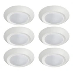 7.5 in. White Integrated LED Flush Mount Kitchen Ceiling Light Fixture (6-Pack) by Bel Air Lighting