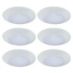 7.5 in. White Integrated LED Flush Mount Kitchen Ceiling Light Fixture (6-Pack) by Bel Air Lighting