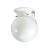 Dash 6 in. 1-Light White Flush Mount with Opal Glass and Pull Chain by Bel Air Lighting