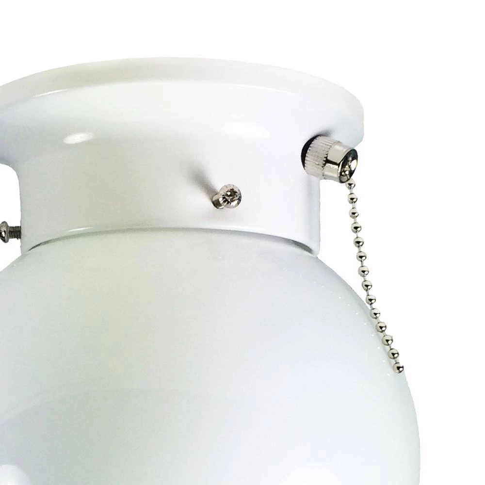 Dash 6 in. 1-Light White Flush Mount with Opal Glass and Pull Chain by Bel Air Lighting 5 Dash 6 in. 1-Light White Flush Mount with Opal Glass and Pull Chain by Bel Air Lighting - Image 3