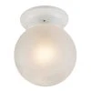 Dash 6 in. 1-Light White Flush Mount Kitchen Ceiling Light Fixture with Marbleized Glass by Bel Air Lighting -GlowNest Shop white bel air lighting flush mount lights 3607 wh 64 1000