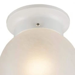 Dash 6 in. 1-Light White Flush Mount Kitchen Ceiling Light Fixture with Marbleized Glass by Bel Air Lighting -GlowNest Shop white bel air lighting flush mount lights 3607 wh c3 1000
