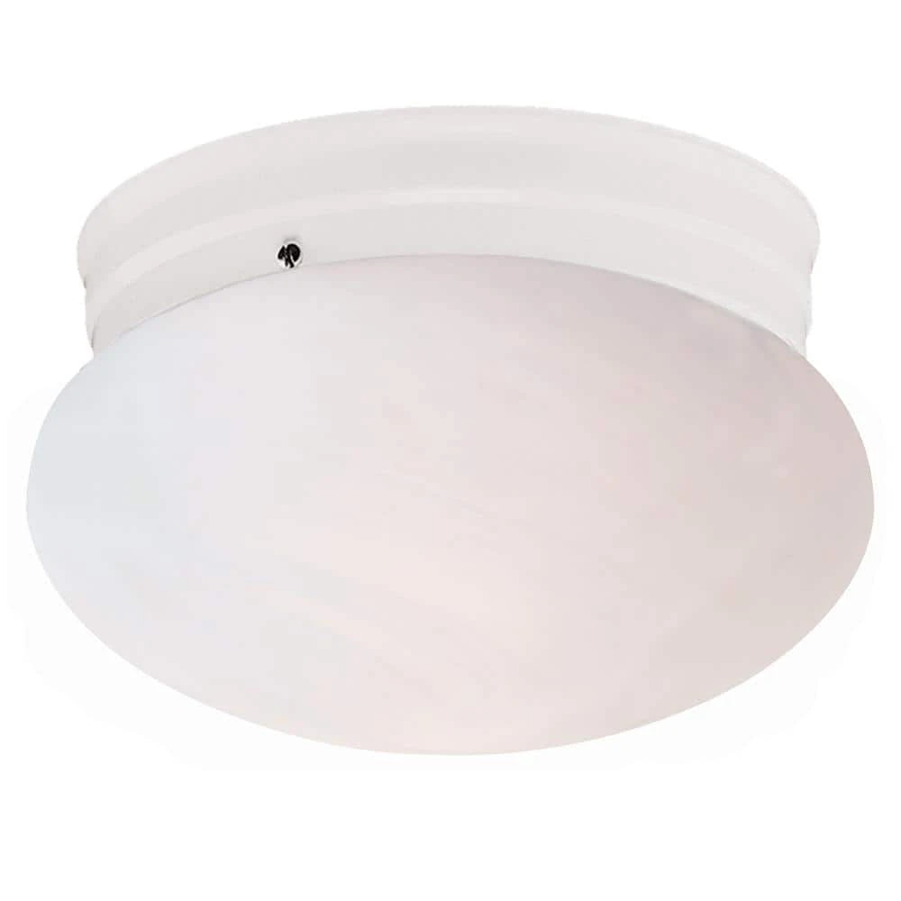 Dash 8 in. 1-Light White Flush Mount Kitchen Ceiling Light Fixture with Marbleized Glass by Bel Air Lighting 3 Dash 8 in. 1-Light White Flush Mount Kitchen Ceiling Light Fixture with Marbleized Glass by Bel Air Lighting