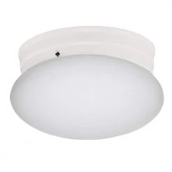 Dash 10 in. 2-Light White Flush Mount Kitchen Ceiling Light Fixture with Opal Glass by Bel Air Lighting