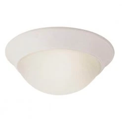 Bolton 12 in. 1-Light White Flush Mount Kitchen Ceiling Light Fixture with Frosted Glass Shade by Bel Air Lighting