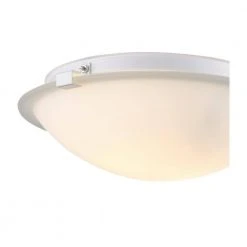 Neptune 12 in. 2-Light White Flush Mount Kitchen Ceiling Light Fixture with Frosted Glass Shade by Bel Air Lighting -GlowNest Shop white bel air lighting flush mount lights 59006 wh 1f 1000