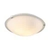 Neptune 12 in. 2-Light White Flush Mount Kitchen Ceiling Light Fixture with Frosted Glass Shade by Bel Air Lighting
