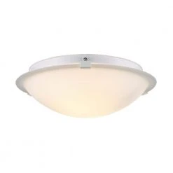 Neptune 12 in. 2-Light White Flush Mount Kitchen Ceiling Light Fixture with Frosted Glass Shade by Bel Air Lighting -GlowNest Shop white bel air lighting flush mount lights 59006 wh c3 1000