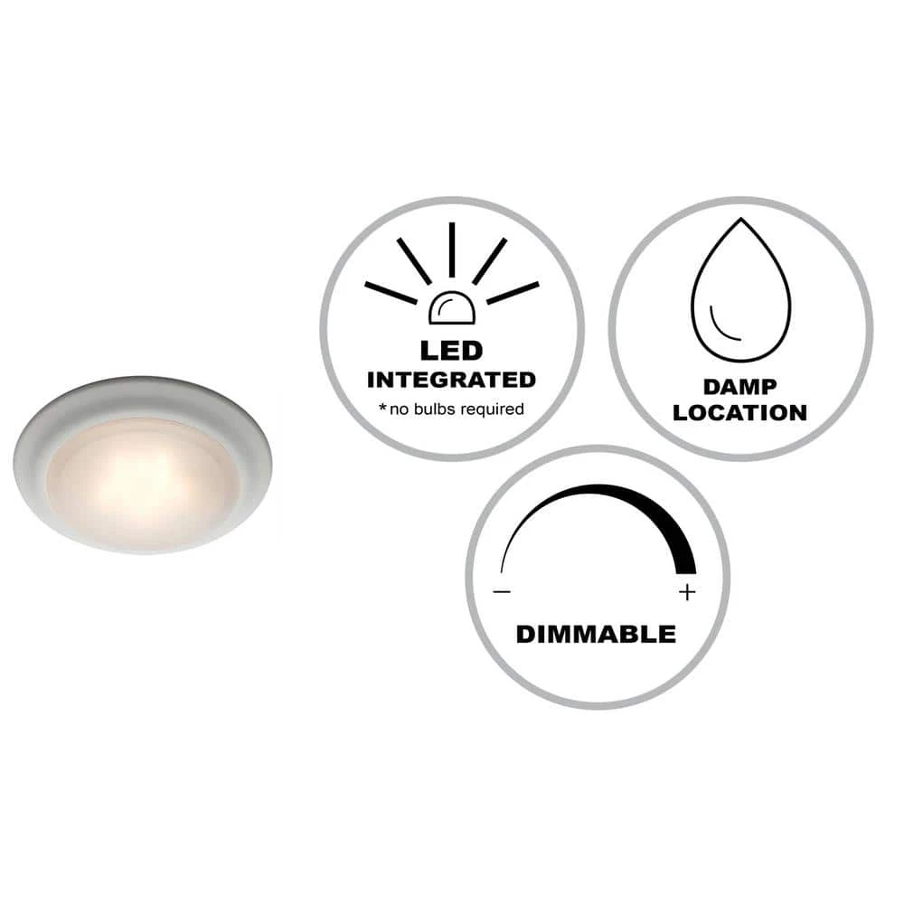7.5 in. White Integrated LED Ceiling Flush Mount Kitchen Ceiling Light Fixture with Acrylic Shade by Bel Air Lighting 4 7.5 in. White Integrated LED Ceiling Flush Mount Kitchen Ceiling Light Fixture with Acrylic Shade by Bel Air Lighting - Image 2