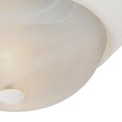 Browns 13 in. 2-Light White CFL Flush Mount Kitchen Ceiling Light Fixture with White Marbleized Glass Shade by Bel Air Lighting -GlowNest Shop white bel air lighting flush mount lights pl 13618 wh c3 1000