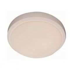 Bliss 11 in. 1-Light White CFL Flush Mount Kitchen Ceiling Light Fixture with Frosted Shade by Bel Air Lighting