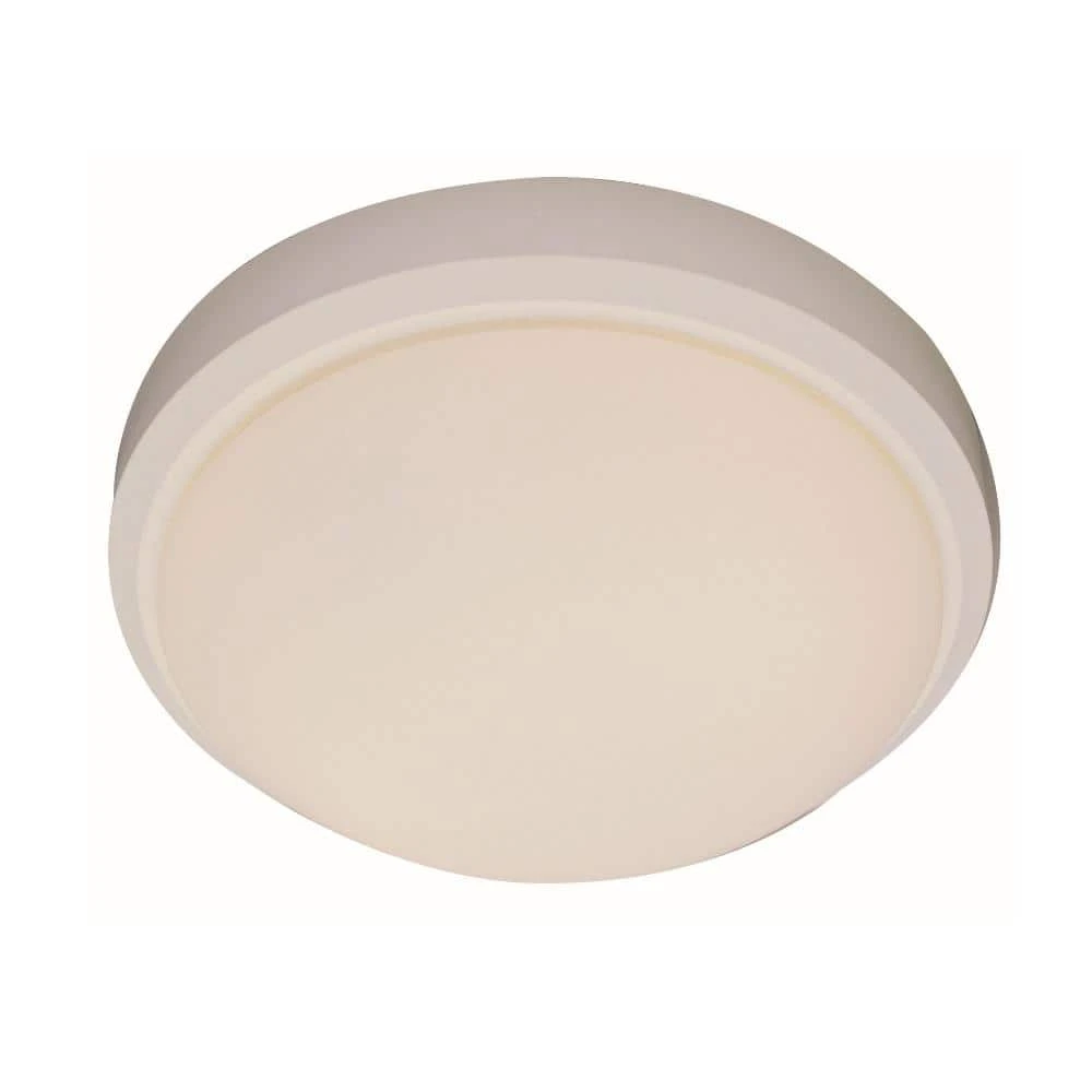 Bliss 11 in. 1-Light White CFL Flush Mount Kitchen Ceiling Light Fixture with Frosted Shade by Bel Air Lighting 2 Bliss 11 in. 1-Light White CFL Flush Mount Kitchen Ceiling Light Fixture with Frosted Shade by Bel Air Lighting
