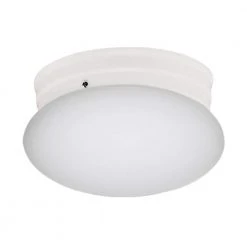 Dash 8 in. 1-Light White CFL Flush Mount Kitchen Ceiling Light Fixture with Opal Glass by Bel Air Lighting
