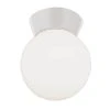 Pershing 6 in. White Outdoor Flush Mount Ceiling Light with Opal Glass Globe Shade by Bel Air Lighting -GlowNest Shop white bel air lighting outdoor flush mount lights 4850 wh 64 1000
