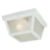 Samantha 1-Light White Outdoor Flush Mount Ceiling Light with Frosted Glass by Bel Air Lighting