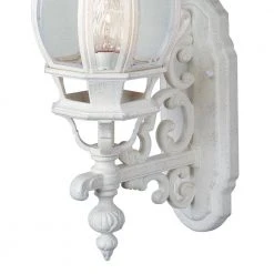 Francisco 1-Light White Outdoor Wall Light Coach Lantern with Clear Glass by Bel Air Lighting -GlowNest Shop white bel air lighting outdoor sconces 4050 wh 4f 1000