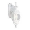 Francisco 3-Light White Outdoor Wall Light Sconce Lantern with Clear Glass by Bel Air Lighting
