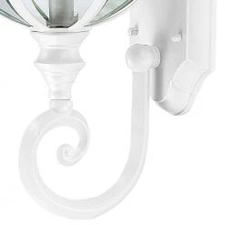 Wentworth 1-Light Large White Outdoor Wall Light Sconce Lantern with Clear Glass by Bel Air Lighting -GlowNest Shop white bel air lighting outdoor sconces 4180 wh 44 1000