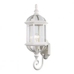 Wentworth 1-Light Large White Outdoor Wall Light Sconce Lantern with Clear Glass by Bel Air Lighting -GlowNest Shop white bel air lighting outdoor sconces 4180 wh c3 1000