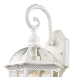 Wentworth 1-Light Small White Outdoor Wall Light Sconce Lantern with Clear Glass by Bel Air Lighting 15 Wentworth 1-Light Small White Outdoor Wall Light Sconce Lantern with Clear Glass by Bel Air Lighting -GlowNest Shop white bel air lighting outdoor sconces 4181 wh 1f 1000
