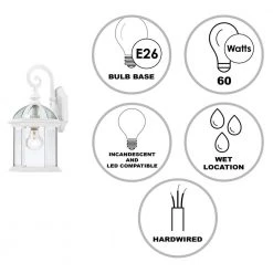 Wentworth 1-Light Small White Outdoor Wall Light Sconce Lantern with Clear Glass by Bel Air Lighting 11 Wentworth 1-Light Small White Outdoor Wall Light Sconce Lantern with Clear Glass by Bel Air Lighting -GlowNest Shop white bel air lighting outdoor sconces 4181 wh 40 1000