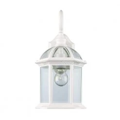 Wentworth 1-Light Small White Outdoor Wall Light Sconce Lantern with Clear Glass by Bel Air Lighting 14 Wentworth 1-Light Small White Outdoor Wall Light Sconce Lantern with Clear Glass by Bel Air Lighting -GlowNest Shop white bel air lighting outdoor sconces 4181 wh 4f 1000