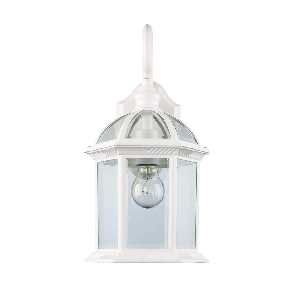 Wentworth 1-Light Small White Outdoor Wall Light Sconce Lantern with Clear Glass by Bel Air Lighting 8 Wentworth 1-Light Small White Outdoor Wall Light Sconce Lantern with Clear Glass by Bel Air Lighting - Image 6