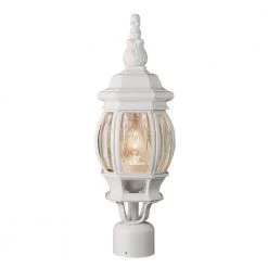 Parsons 1-Light White Outdoor Lamp Post Lantern Mount with Clear Glass by Bel Air Lighting