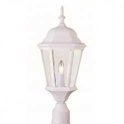 San Rafael 1-Light White Outdoor Lamp Post Lantern Mount with Clear Glass by Bel Air Lighting