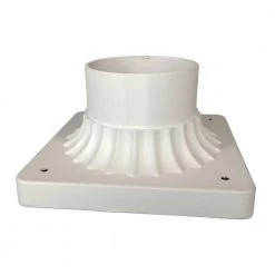 Canby 5.5 in. White Square Pier Mount Base for 3 inch Post Top Mounts by Bel Air Lighting