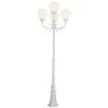 Wilshire 7.5 ft. 4-Light White Outdoor Lamp Post Pole Lantern with Opal Acrylic Shade by Bel Air Lighting -GlowNest Shop white bel air lighting post light sets 4080 wh 64 1000